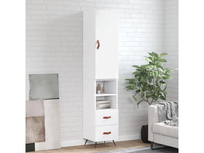 Credenza in legno ingegnerizzato bianco, 34,5 x 34 x 180 cm