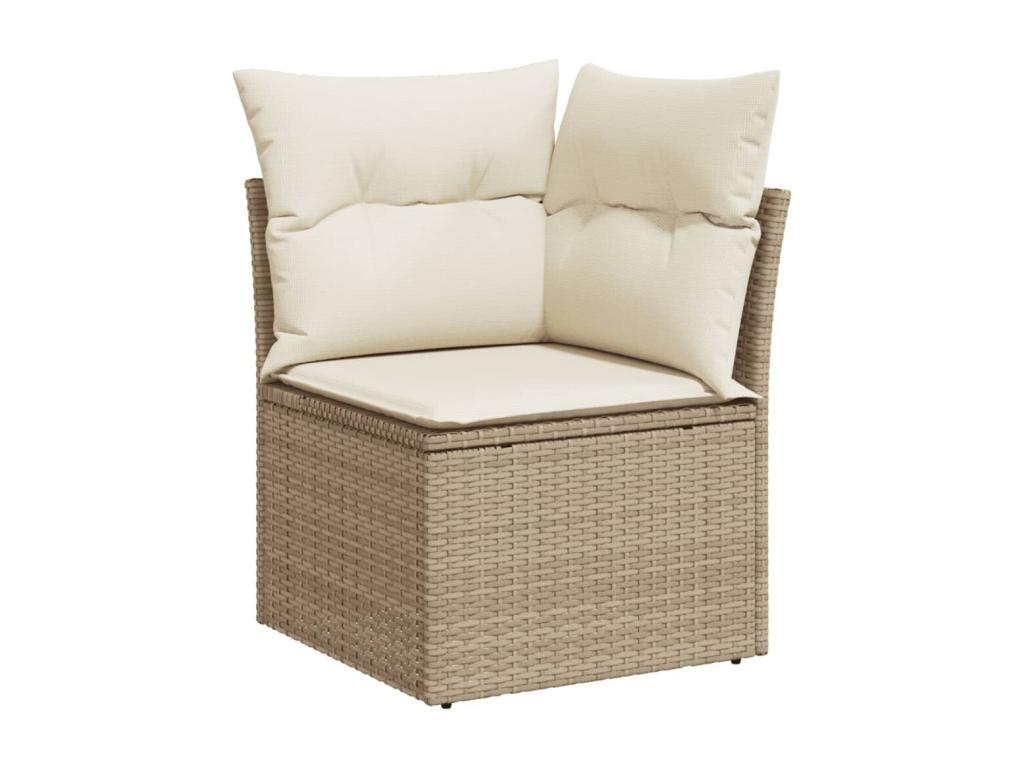 Set di mobili da esterno in vimini intrecciato in resina beige