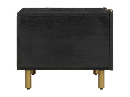 Tavolino da caffè in legno ingegnerizzato nero, 80 x 50 x 40 cm