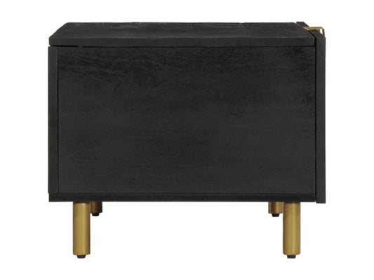 Tavolino da caffè in legno ingegnerizzato nero, 80 x 50 x 40 cm