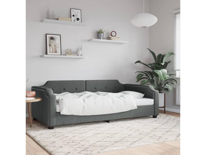 Struttura letto in tessuto grigio, 90 x 200 cm