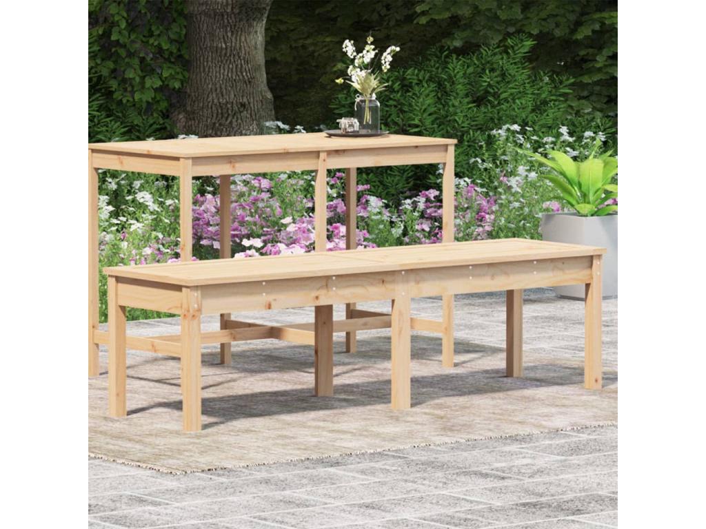 Panca in legno massello naturale, 159,5 x 44 x 45 cm