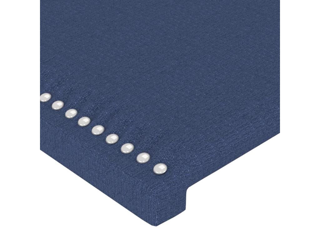 Struttura letto in tessuto blu, 183 x 16 x 118 cm