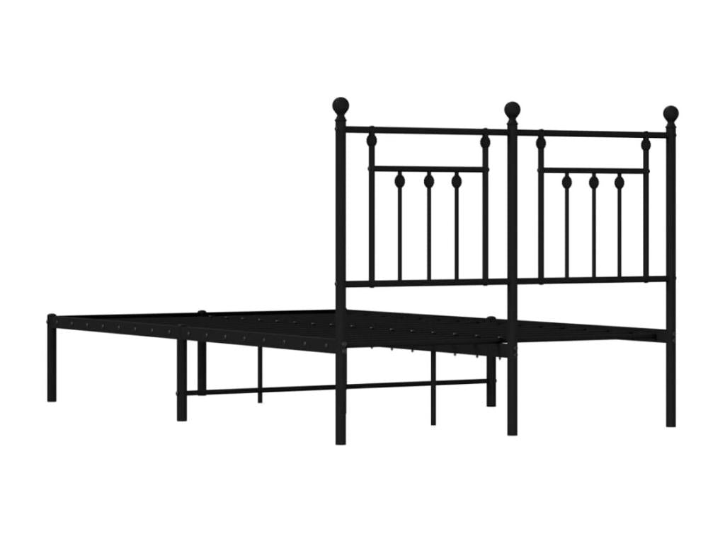 Struttura letto in metallo nero, 135 x 190 cm