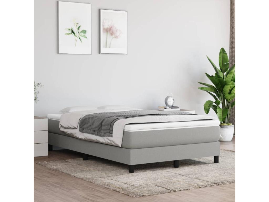 Struttura letto in tessuto grigio, 120 x 200 cm