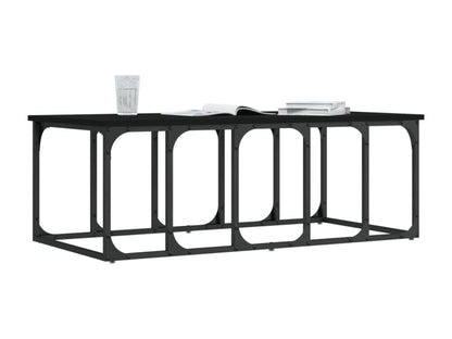 Tavolino da caffè in legno ingegnerizzato nero, 100 x 50 x 35,5 cm