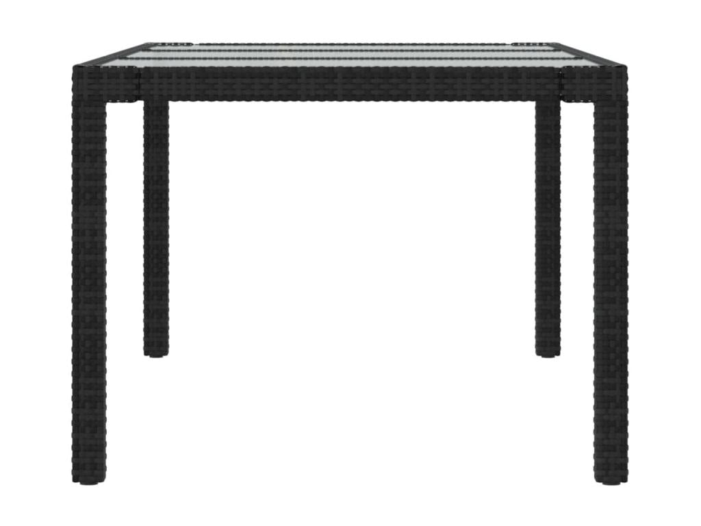 Tavolo in vimini intrecciato in resina nera, 190 x 90 x 75 cm