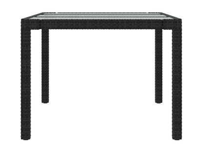 Tavolo in vimini intrecciato in resina nera, 190 x 90 x 75 cm