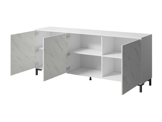 Credenza in marmo nero, 81 x 200 cm