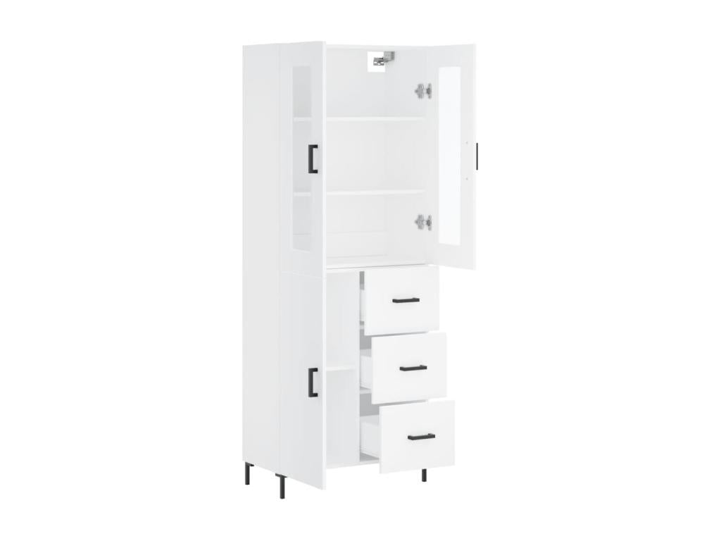 Credenza in legno ingegnerizzato bianco, 69,5 x 34 x 180 cm
