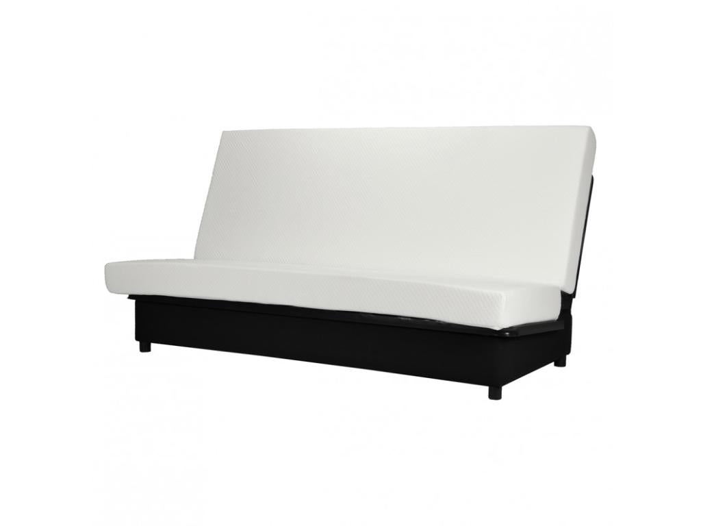 Divano letto trasformabile in tessuto grigio, 130 x 190 cm