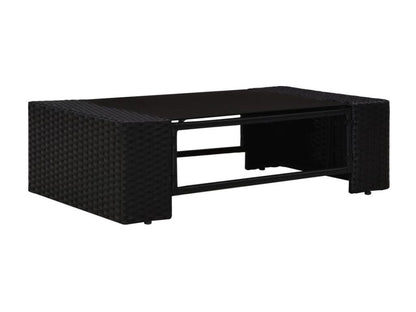 Set di mobili da esterno in vimini intrecciato in resina nera