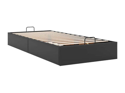 Struttura letto in similpelle nera, 90 x 200 cm