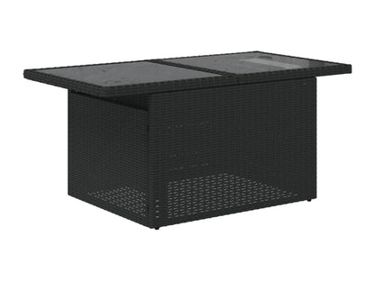 Set di mobili da esterno in vimini intrecciato in resina nera