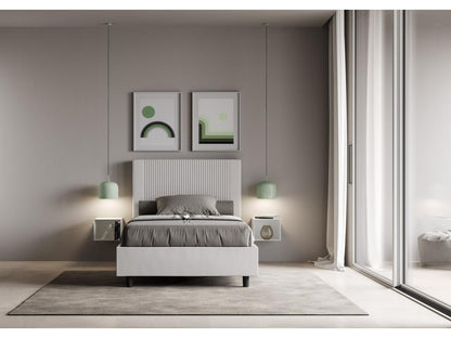 Struttura letto in similpelle bianca, 140 x 200 cm