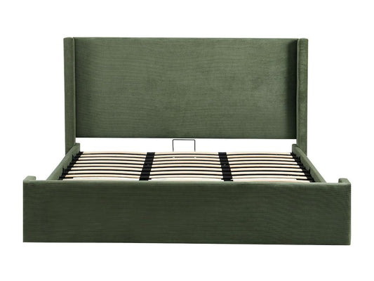 Struttura letto in velluto verde, 180 x 200 cm