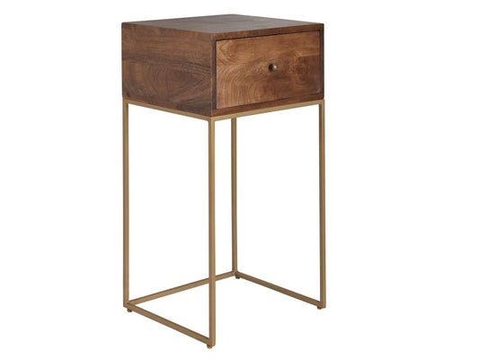 Tavolo in legno massello marrone, 40 x 75,5 x 35 cm