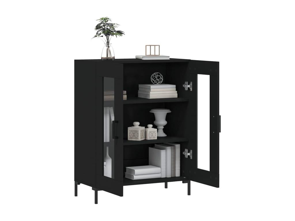 Credenza in legno ingegnerizzato nero, 69,5 x 34 x 90 cm