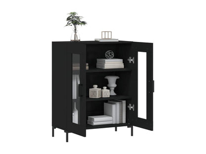 Credenza in legno ingegnerizzato nero, 69,5 x 34 x 90 cm