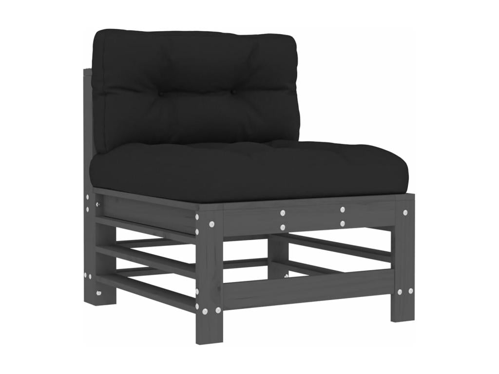Set di mobili da esterno in legno massello grigio