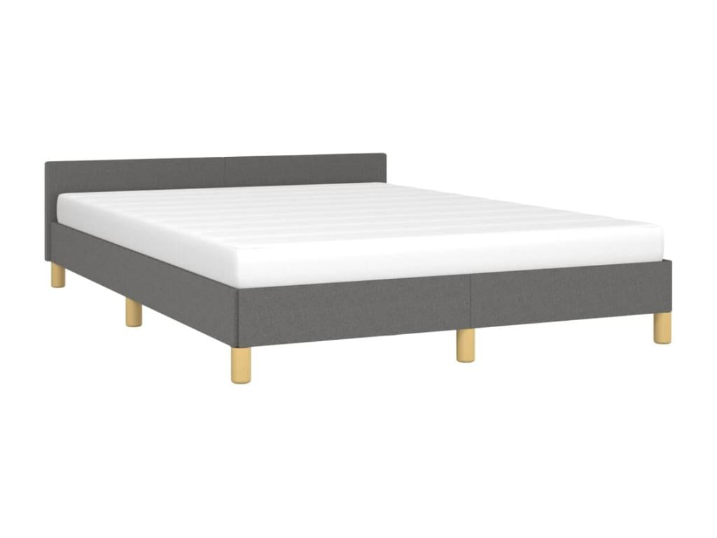 Struttura letto in tessuto grigio, 140 x 190 cm