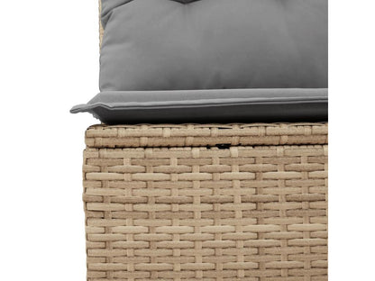 Set di mobili da esterno in vimini intrecciato in resina beige