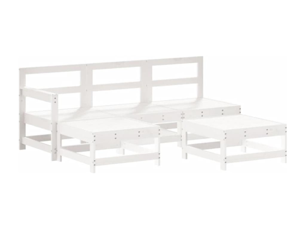 Set di mobili da esterno in legno massello bianco