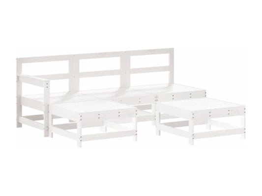 Set di mobili da esterno in legno massello bianco