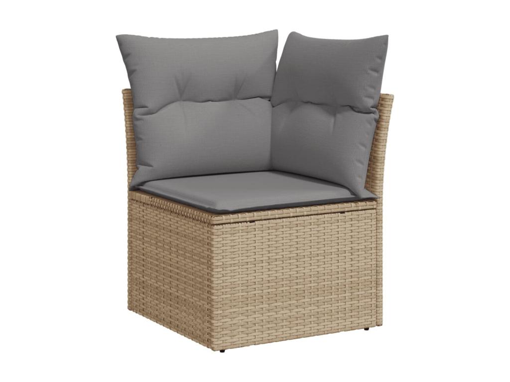 Set di mobili da esterno in vimini intrecciato in resina beige