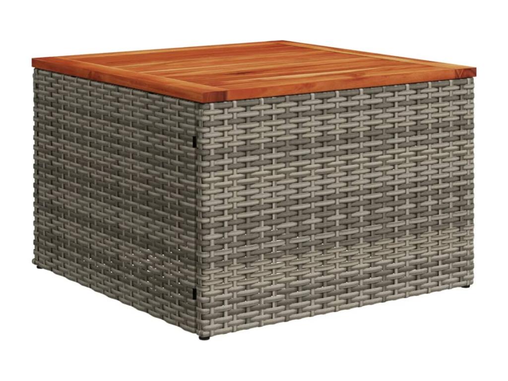 Set di mobili da esterno in vimini intrecciato in resina grigia