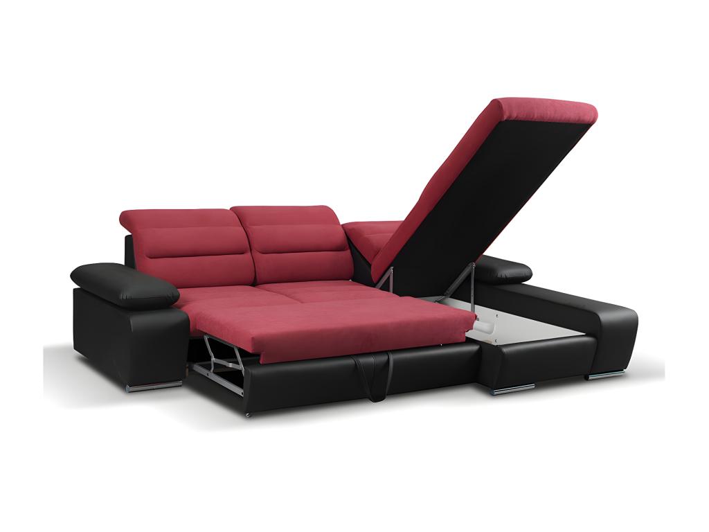Divano letto trasformabile in tessuto nero