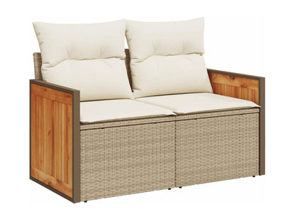 Set di mobili da esterno in vimini intrecciato in resina beige