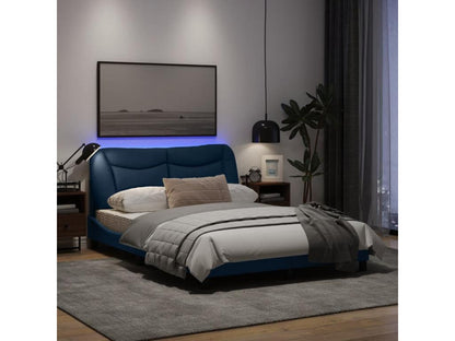 Struttura letto in tessuto blu, 140 x 190 cm