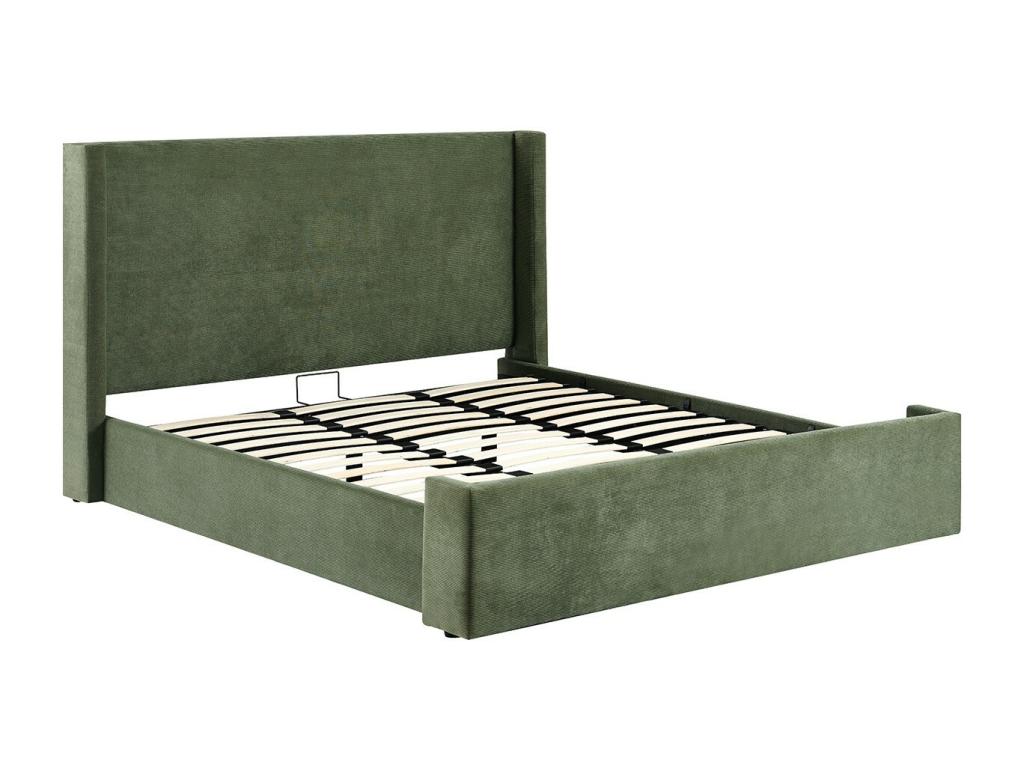 Struttura letto in velluto verde, 180 x 200 cm