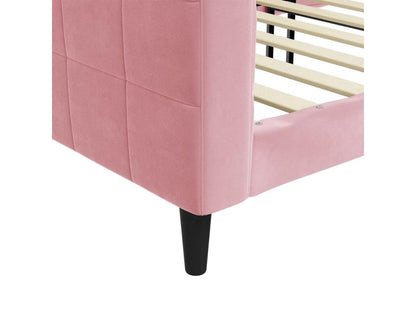 Struttura letto in velluto, 90 x 200 cm