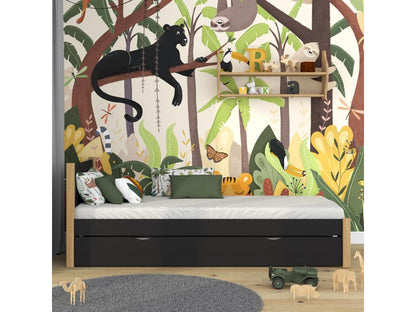 Struttura letto nera, 100 x 190 cm